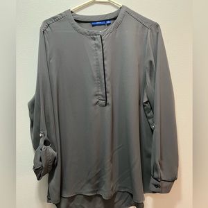 APT 9 Grey Quarter Zip Blouse
